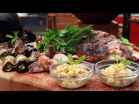 Видео: РЕЦЕПТ ░ БАРАНЬЯ НОГА НА ГРИЛЕ, СОУС ИЗ АЙВЫ И ЯБЛОК, РУЛЕТЫ ИЗ БАКЛАЖАНОВ