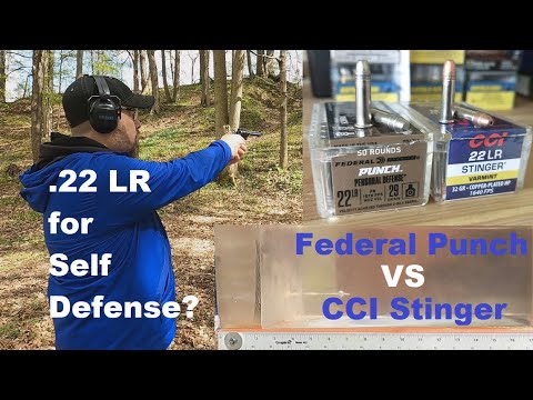 Видео: .22 LR для самообороны? Federal Punch против CCI Stinger