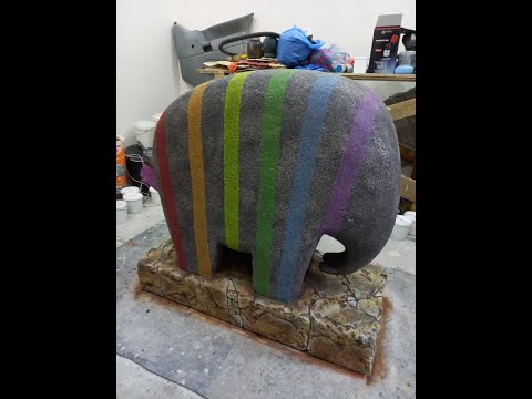 Видео: скульптура слона из  арт бетона мастер класс .Жуков Михаил.