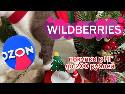 Видео: ОБЗОР ПОКУПОК К НОВОМУ ГОДУ ДО 200 РУБ.(wildberries и ozon)
