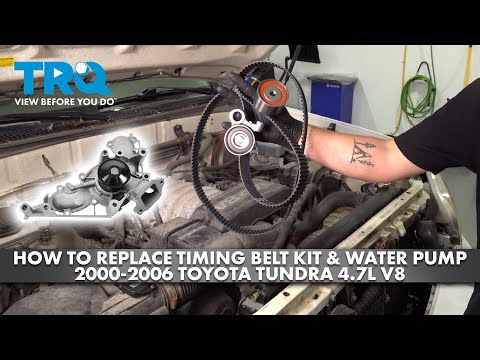 Видео: Как заменить комплект ремня ГРМ и водяной насос на Toyota Tundra 4.7L V8 2000-2006 гг.