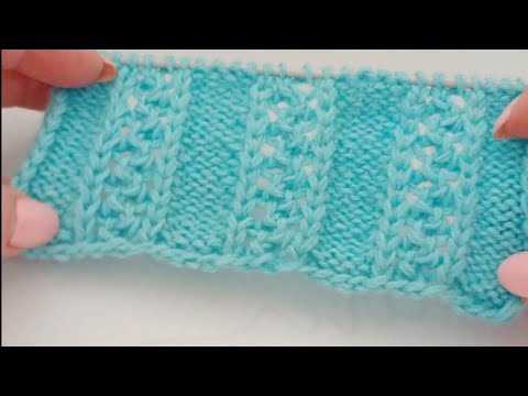 Видео: Вертикальные ажурные дорожки спицами.