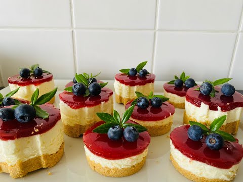 Видео: Клубничный Мини-Чизкейки без выпечки.