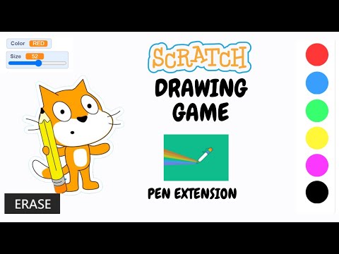 Видео: Учебное пособие по Scratch | Как создать игру-рисовалку в Scratch 3.0 | Расширение Scratch | Scra...