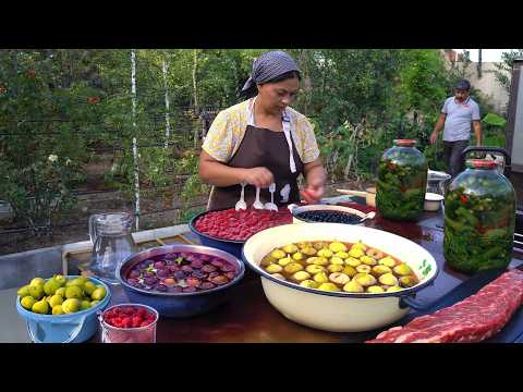 Видео: От Рынка до Стола | Женщина, Готовит 3 Фруктовых Джема и Вкусный Ужин за Один День