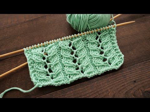 Видео: Узор из ажурных кос спицами ⭐ Lase Cables knitting pattern