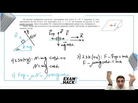 Видео: На рисунке изображена плоскость, наклоненная под углом α=30° к горизонту и тело  - №31157