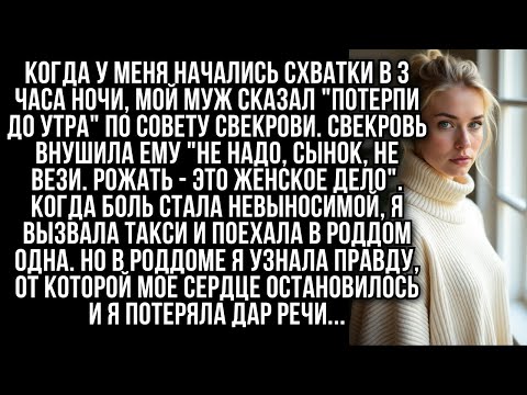 Видео: Муж бросил меня рожать одну, потому что свекровь сказала, что это женское дело...