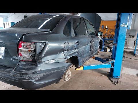 Видео: Ремонт гранты с полной заменой всей бочины