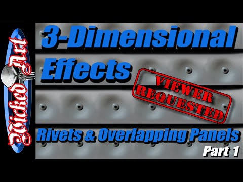 Видео: 3-мерные эффекты: How-To Airbrush Rivets & Overlapping Panels (Часть 1)