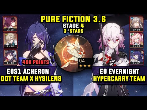 Видео: E0 Acheron Carry с Кафкой и E0 Evernight Carry с RMC (3 звезды) Pure Fiction 4 Honkai Star Rail 3.6