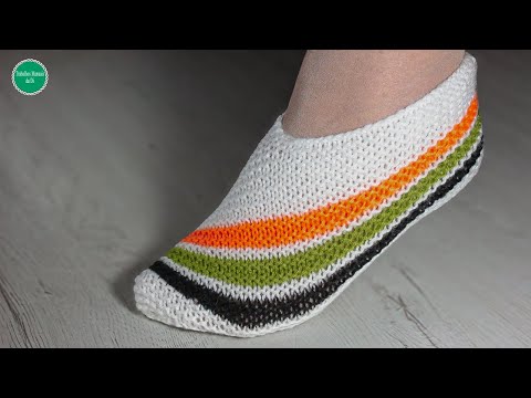 Видео: Полосатые вязаные тапочки: Полный мастер-класс для начинающих!