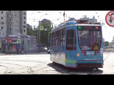 Видео: Трамвай "0519 по 100 в оформлении к EURO-2020" Петербурга 11-**: ЛМ-99АВН 0519 по №100 (01.06.21)
