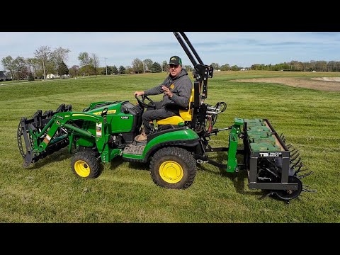 Видео: Аэратор — оптимальный размер для малолитражного трактора 1025R? Какой вес нужен для работы на твё...