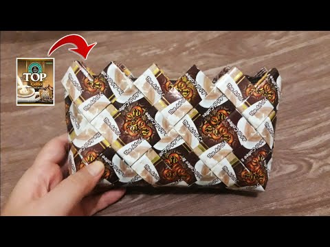 Видео: Как сделать портмоне для монет с мотивом батика из кофейных фантиков (для начинающих)