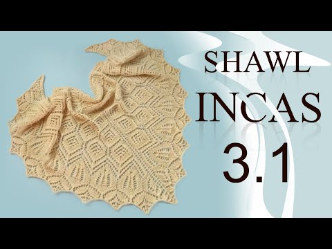 Видео: Часть 3/1. Вяжем шаль Инкас.  Подробный мастер - класс. Ряды с 37 по 52.