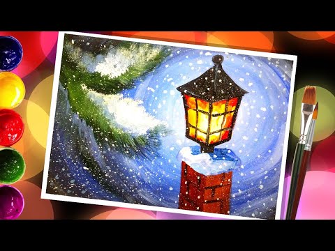 Видео: Как нарисовать Новогодний вечер