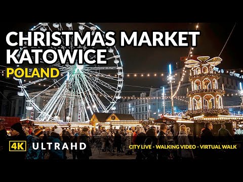 Видео: 4K Пешеходная экскурсия Рождественский рынок в Катовице❤️Польша