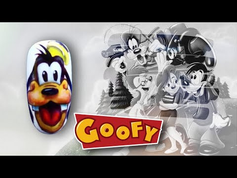 Видео: Рисуем Гуфи (Goofy) на ногтях. Мультяшный дизайн для хорошего настроения!
