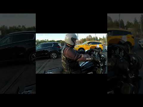 Видео: Смешной момент со сбитым конусом #automobile #smartphone #biker #harley