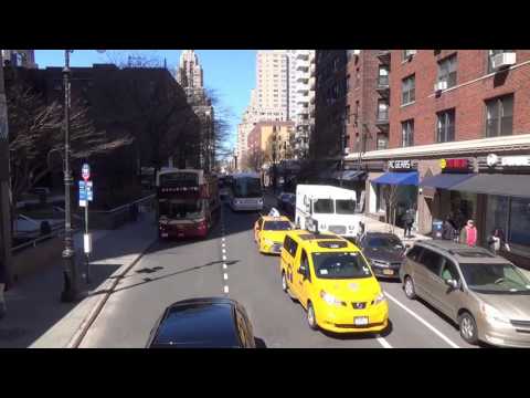 Видео: On the bus in New York. Вид на Манхэттен со второго этажа автобуса.