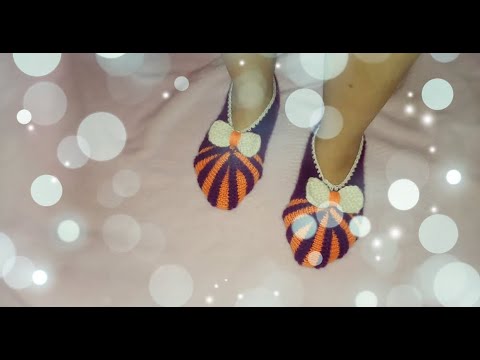 Видео: Вязанные тапочки "зефирки" на двух спицах