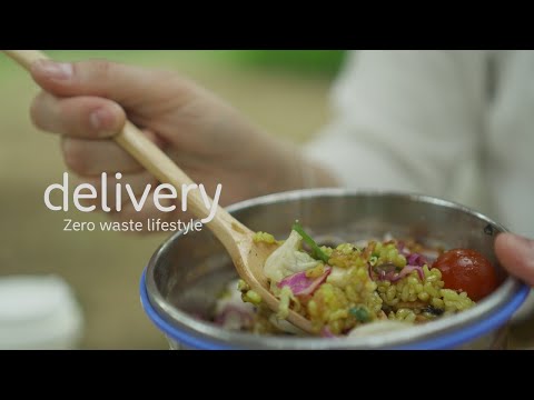 Видео: Безотходный режим, сокращение отходов доставки еды с помощью контейнеров