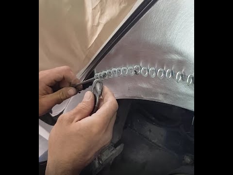 Видео: Рихтовка и подготовка крыла к покраске.