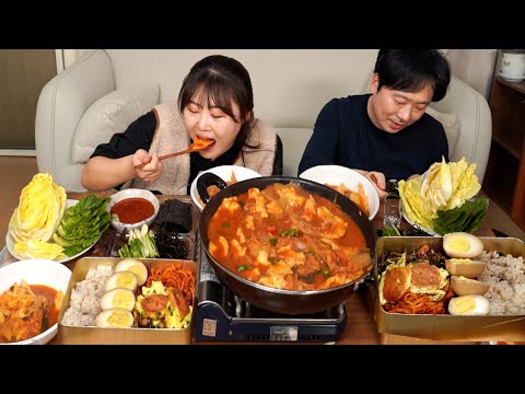 Видео: Мукбанг Корейский кимчи суджеби(суп из теста, приготовленный вручную) и ланч-бокс в старинном стиле🍱