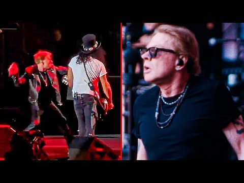 Видео: Фронтмен Guns N’ Roses Эксл Роуз полностью теряет контроль на сцене 😳