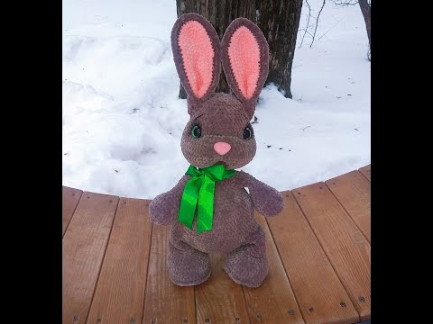 Видео: Зайчик крючком МК Ушастик, часть 1.