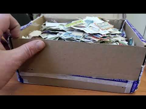 Видео: Почтовые марки весь мир с аукциона Мешок 10000 штук!!!