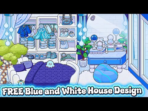 Видео: БЕСПЛАТНЫЙ дизайн дома в сине-белых тонах в Avatar World 🏠✨ | Эстетическое руководство по строите...