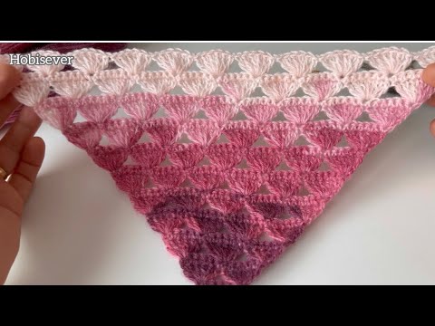 Видео: Красивые 💕👌 Легкие схемы треугольной шали крючком для начинающих / Вязание шали крючком