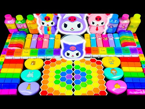 Видео: ASMR слайм 🌈 Радужный слайм Куроми, глина, макияж и блёстки | Смешиваем случайные вещи в слайм