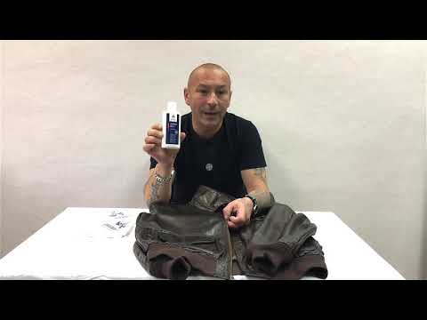 Видео: Уход за кожаной курткой. Обувная косметика Shoeboy's (Германия). Бальзам для кожаной куртки и обуви.