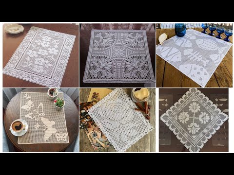 Видео: 100 потрясающих идей для оформления стола крючком в технике филейного вязания #сделайсам #вязание...