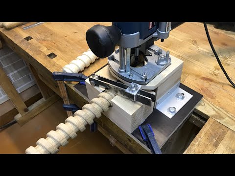 Видео: Приспособление для изготовления деревянного винта/Wooden thread cutting machine.