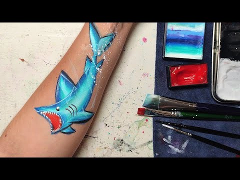 Видео: Акула 🦈 Учебник по аквагриму