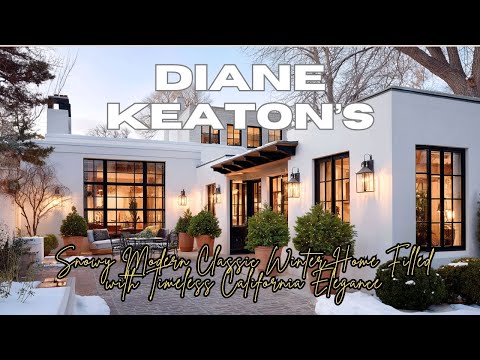 Видео: Заснеженный зимний дом Дайан Китон в стиле современной классики, наполненный вневременной калифор...