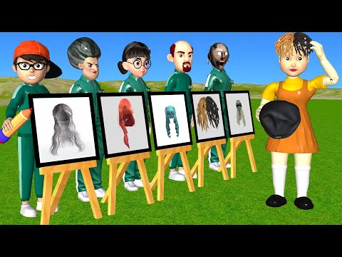 Видео: Игра «Страшный учитель 3D против кальмара»: нарисуй волосы девушке-кальмару, красавице или ошибка...