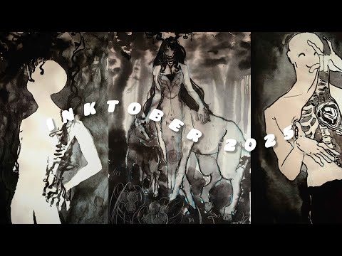 Видео: обзор работ инктобер 2025 #inktober