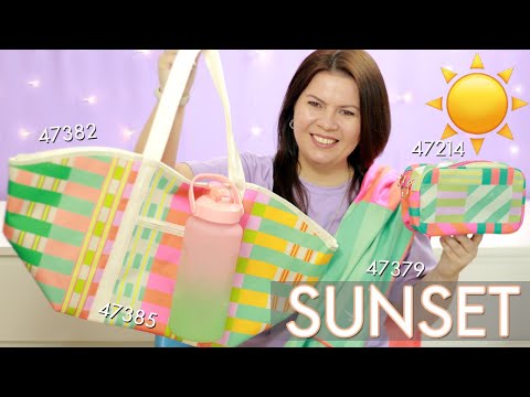 Видео: Sunset 47382 Пляжная сумка 47379 Пляжное полотенце 47385 Бутылка для воды 47214 Косметичка  Орифлэйм