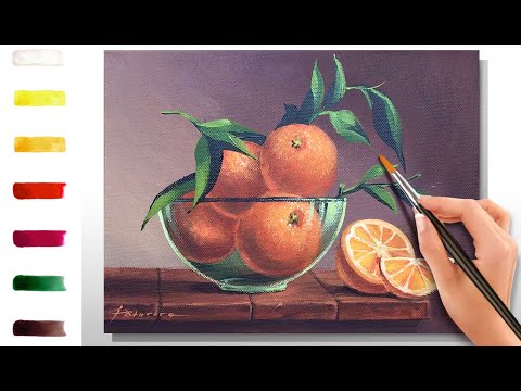Видео: Апельсины / Мандарины. Как нарисовать 🎨АКРИЛ! Сезон 6-17 | Мастер-класс ДЕМО