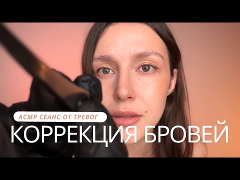 Видео: Самая аккуратная коррекция бровей | пинцет | кисточки |  АСМР - ASMR | eyebrows
