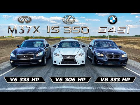 Видео: Редкая BMW 545i vs Lexus IS 350 vs Infiniti M37X vs Nissan Skyline v35 250gt