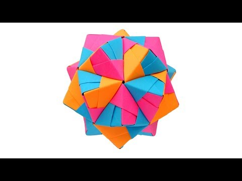 Видео: Многогранник из бумаги. Оригами Икосаэдр. Kusudama by Mitsunobu Sonobe