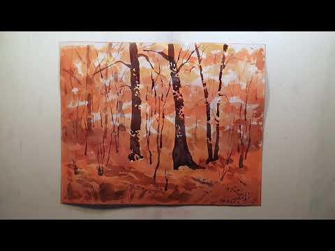 Видео: Акварель - Осенний Лес