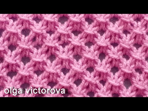 Видео: Незаменимая классическая Ажурная Сеточка 607 Узоры спицами