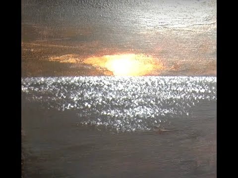 Видео: #1Закат.Как создать Контрастность, Сияние ,блики  на воде. Акрил. Creating the glow on the water